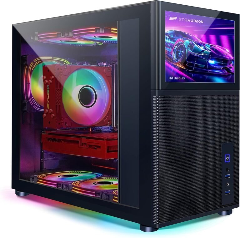 STGAubron Gaming PC Pc Desktop,Intel Core i7-11700KF as much as 5.0G,32G DDR4,2T SSD,GeForce RTX 3060 12G GDDR6,600M WiFi,BT 5.0,RGB Fan x 6,RGB Mouse Pad,Home windows 11 Dwelling