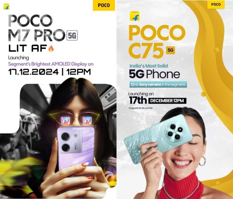 POCO M7 Professional 5G and POCO C75 5G Launching in India on December 17