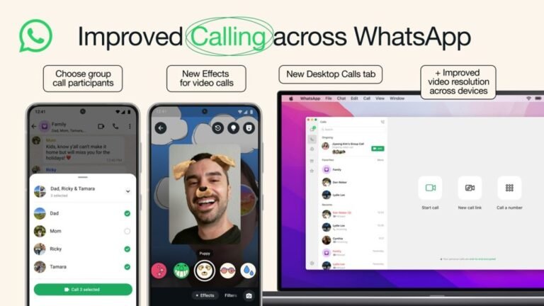 WhatsApp has launched improved calling options on desktop and cellular.