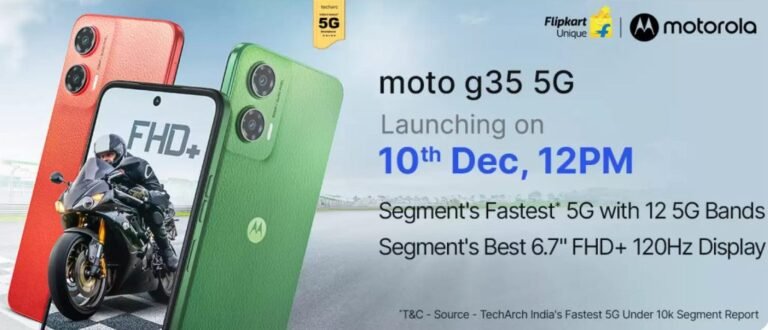 moto g35 5G with 6.7″ FHD+ 120Hz show to launch in India on December 10