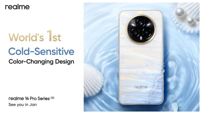 realme 14 Professional Sequence 5G which is able to characteristic the world’s first chilly delicate coloration altering again.