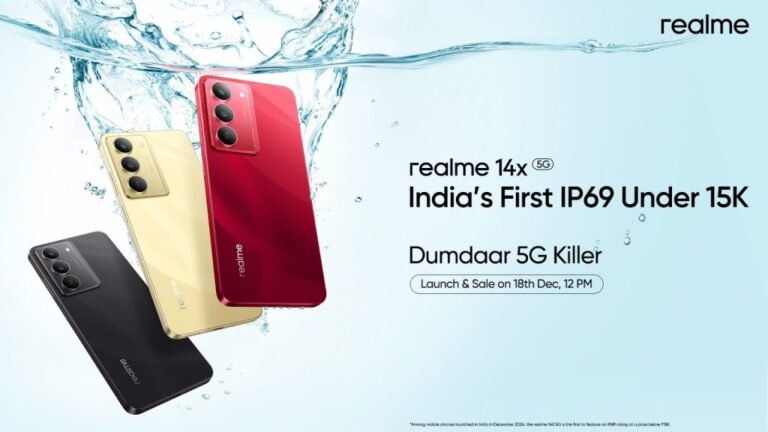The realme 14x 5G with IP69 rankings shall be launched in India on December 18 at a value under Rs. 15000