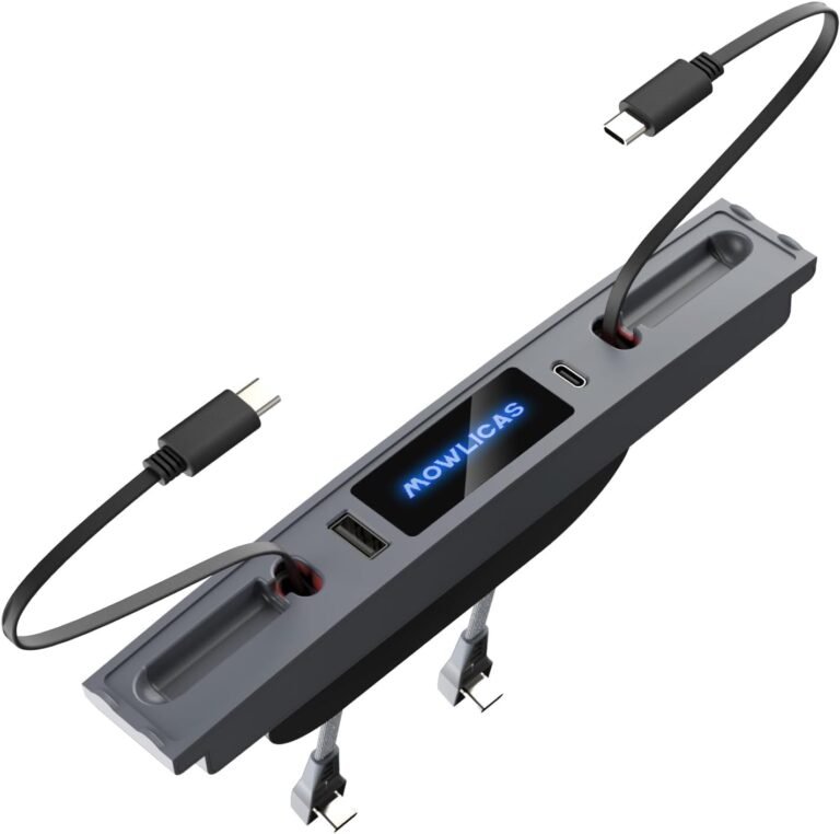 2 USB C Charging Hub for Tesla (Silver Grey), Retractable 27W Quick Charger for iPhone 15 is Obligatory Mannequin 3/Y Equipment (2025-2021) however not Highland or Juniper Suitable, Tesla Presents