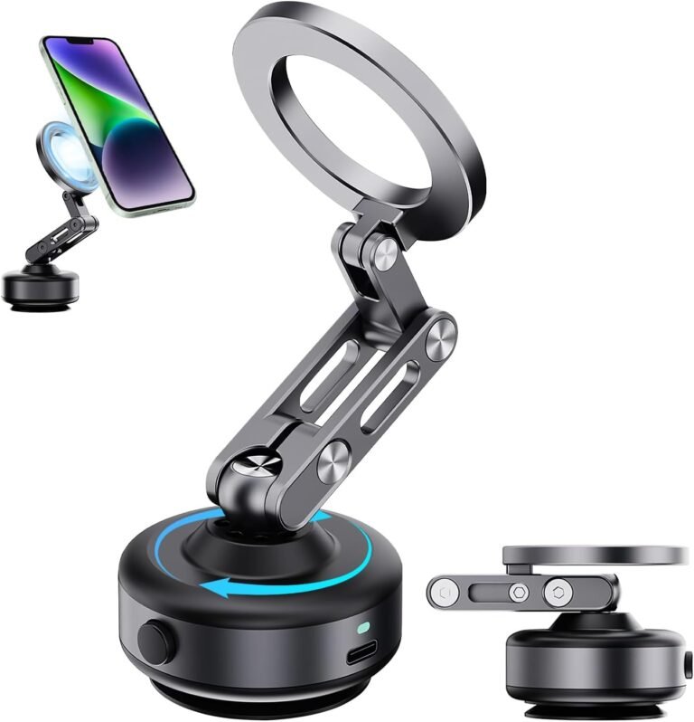 Nixie Vacuum Magnetic Automotive Telephone Mount,Nixie N’Go Professional 360 Adjustable Suction Cup Telephone Mount,nixiveofficial Foldable Good Double-Sided Magnetic Telephone Holder, from Desk to Automotive (Grey)