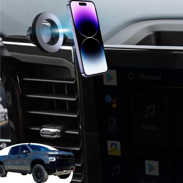 Chevy Silverado Cellphone Mount Silverado Magnetic Cellphone Holder for 2024 Chevy Silverado 1500 Equipment Silverado Cellphone Holder Assist Silverado 2022-present