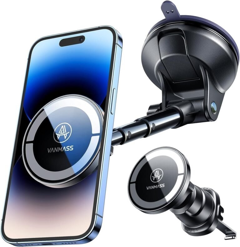VANMASS Extremely Magnetic Automotive Cellphone Holder [2025 Upgraded Strongest Magnet] for MagSafe Automotive Mount Suction Cell Stand for Dashboard Windshield Vent,Cell Equipment for iPhone 16 15 14 13 12 11 Android