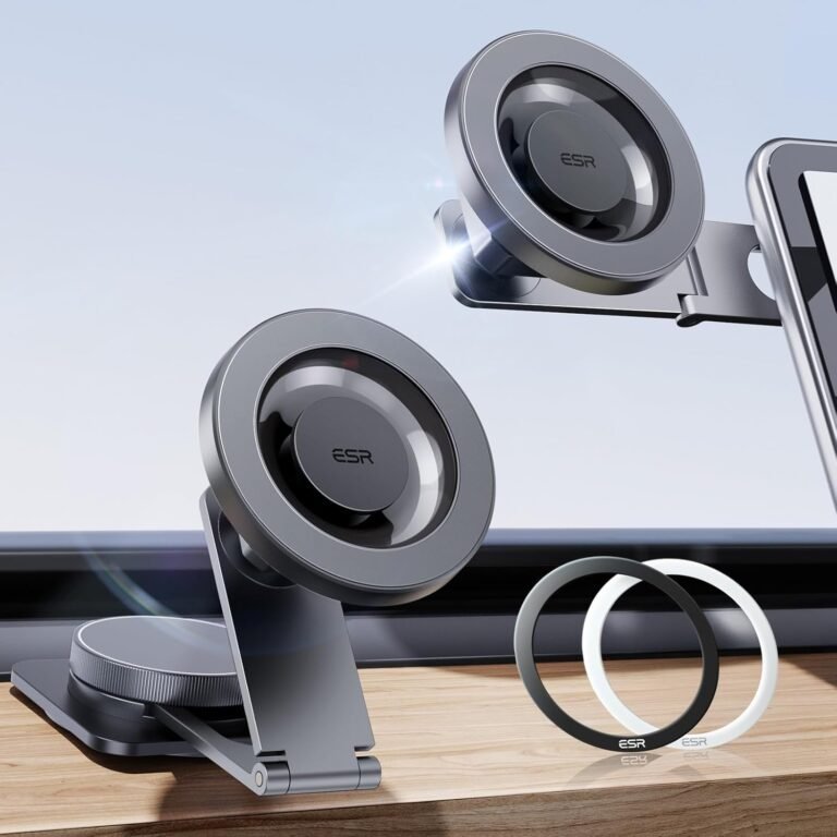 ESR for MagSafe Automobile Mount, Foldable Dashboard/Tesla Magnetic Automobile Mount,Tesla Touchscreen Automobile Telephone Holder Mount, Magnetic Telephone Holder for Automobile, for iPhone 16/15/14/13/12, S25, Charging Not Supported
