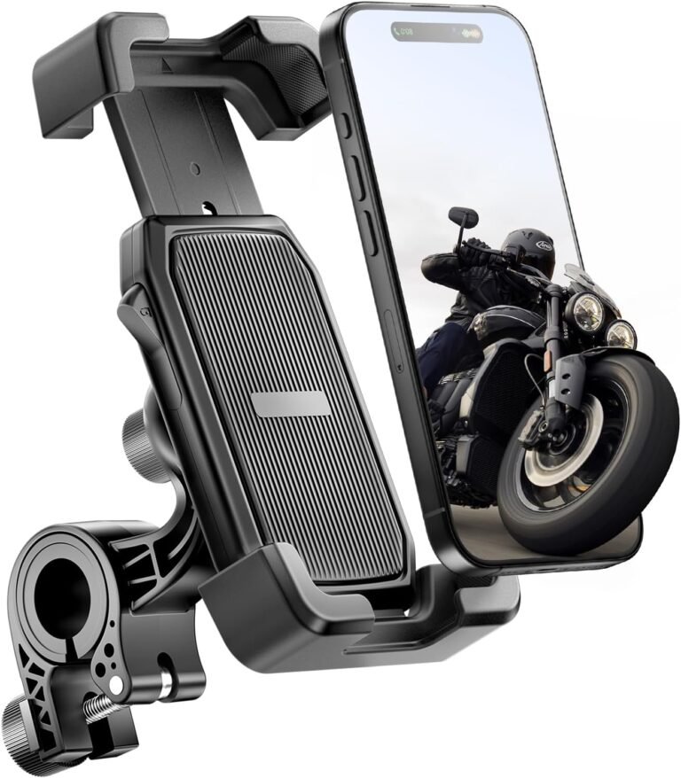 Bike Cellphone Mount, Bike Cellphone Holder, [2025 Upgrade] One Hand Operation Scooter Cellphone Holder, ATV Cellphone Mount, for iPhone,Bicycle Handlebar Equipment for 4.7-7.0 inch Smartphones