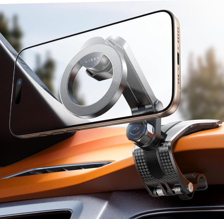 360 Diploma Rotation Dashboard Automobile Cellphone Holder, Clip on Dashboard Cell Cellphone Holder for Driving Navigation, Magsafe Magnetic Automobile Mount for Rearview Mirror, MagSafe Sprint Mount for iPhone 16 15 14 13 12