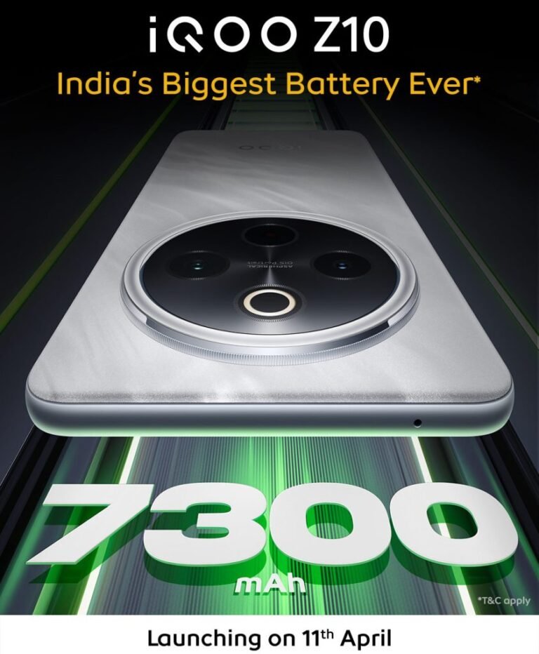 IQOO Z10 with 7300mAh battery launching in India on April 11