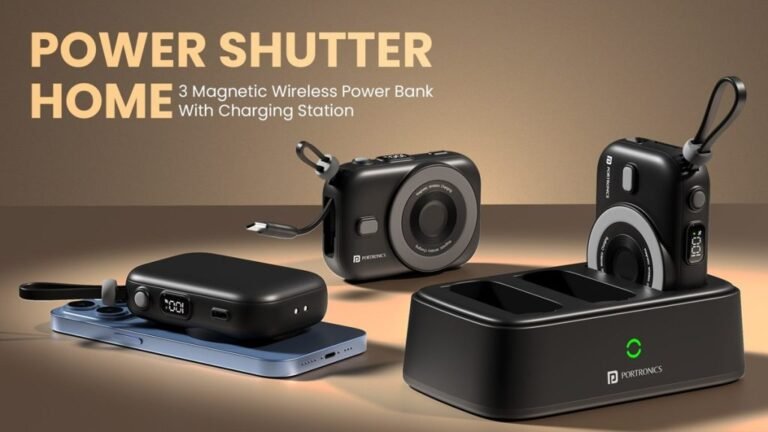 Puertonics Energy Shutter House 3-in-1 charging station launched with 15W wi-fi magnetic output