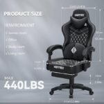 HOFFREE Black Gaming Chair with Bluetooth Speakers and Massage - Image 5