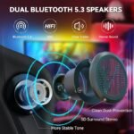 HOFFREE Black Gaming Chair with Bluetooth Speakers and Massage - Image 4