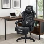 HOFFREE Black Gaming Chair with Bluetooth Speakers and Massage - Image 6